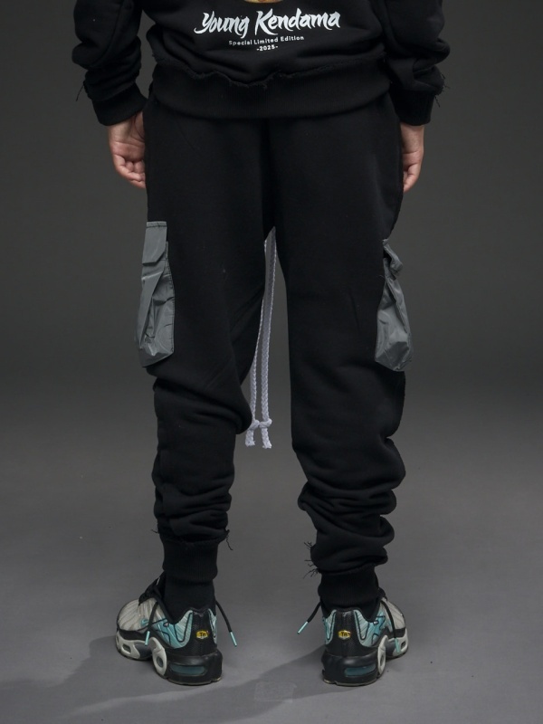 Pantalon negru cargo Kendama fas gri - Img 4