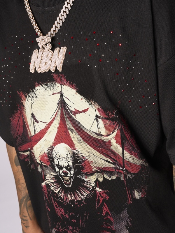 Tricou negru Circus Clown shine - Img 2