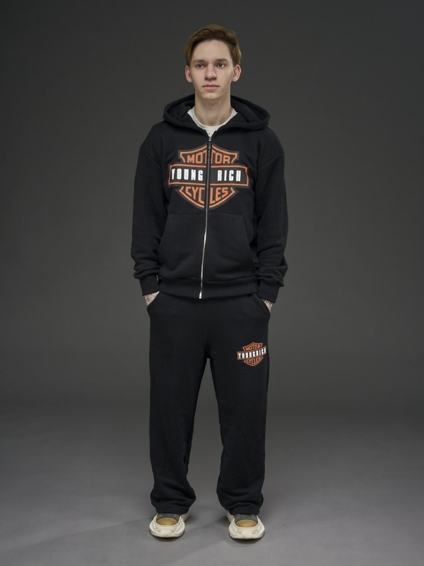 Hanorac negru zipp motor YR - Img 2
