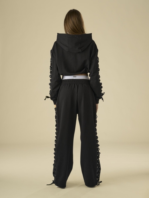 Hanorac negru zipp silk - Img 6