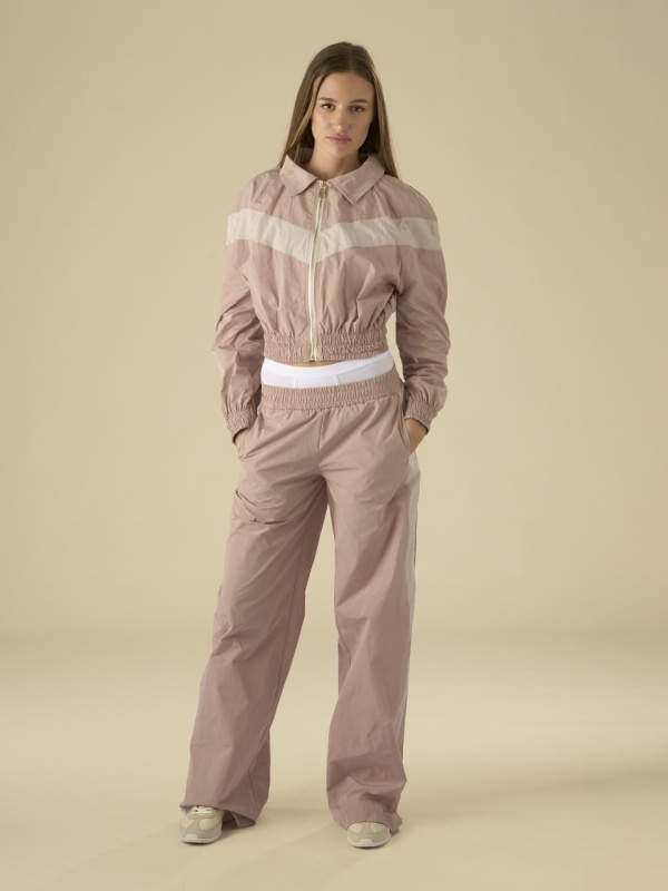 Hanorac roze/bej zipp windbreaker - Img 5