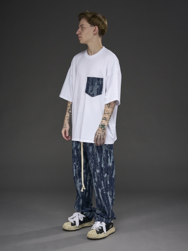 Tricou alb pocket jeans YR - Img 3