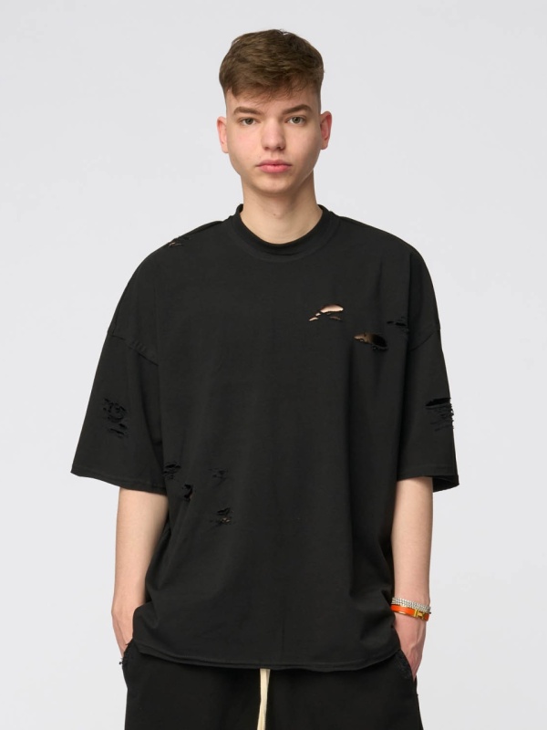 Tricou negru torn YOUNG - Img 2
