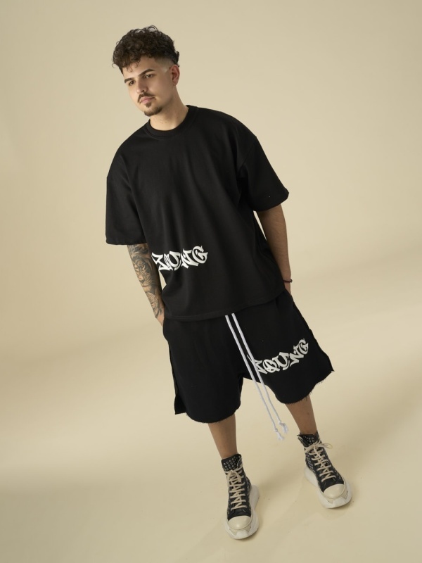 Tricou negru Young side white puff - Img 6