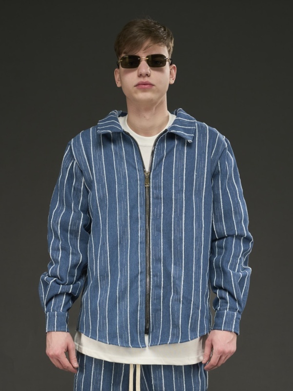 Compleu zipp jeans blue ribbed - Img 2