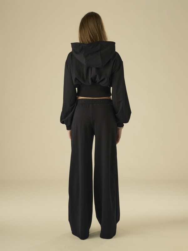 Hanorac negru zipp fitted - Img 5