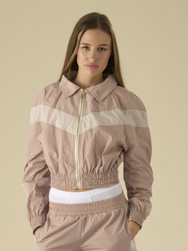 Hanorac roze/bej zipp windbreaker - Img 2