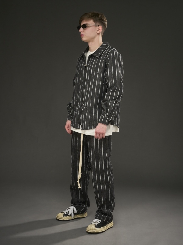 Compleu zipp jeans negru ribbed - Img 8