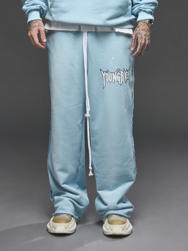Pantalon blue vopsit print YR - Img 2