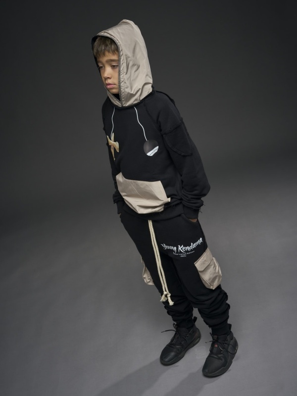 Pantalon negru cargo Kendama fas bej - Img 7