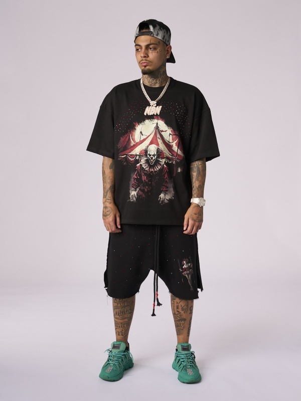 Tricou negru Circus Clown shine - Img 3