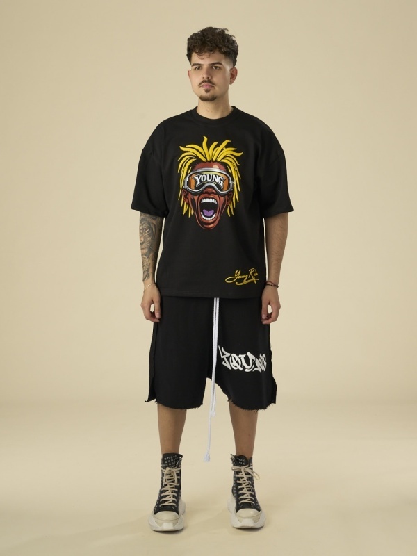Tricou negru puff yellow hair - Img 9