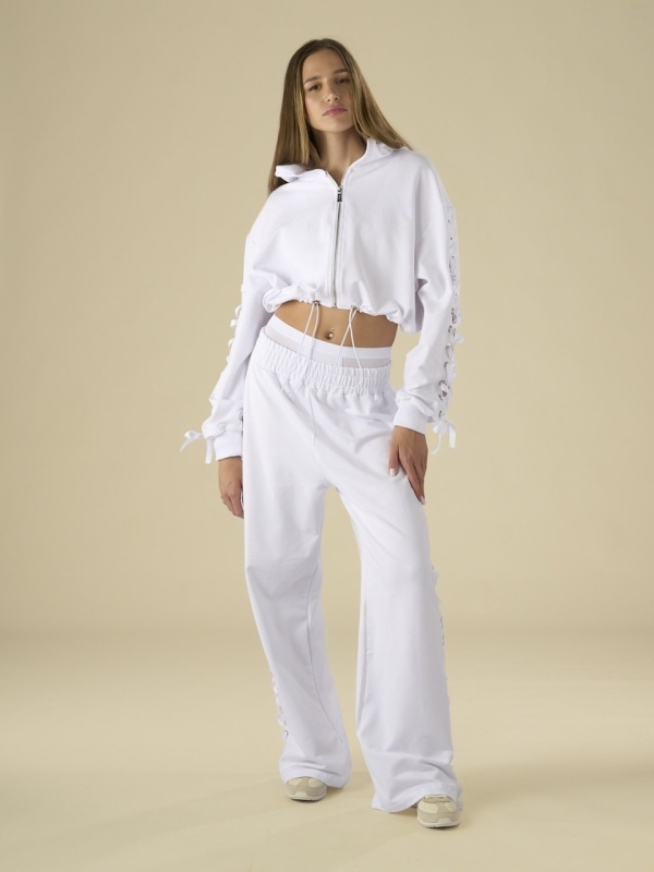 Hanorac alb zipp silk - Img 3
