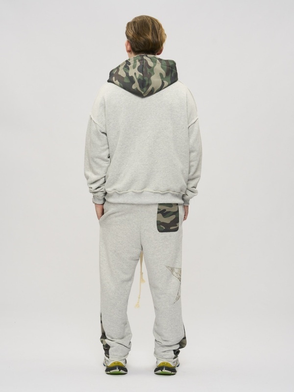 Hanorac gri zipp pocket camo star - Img 5