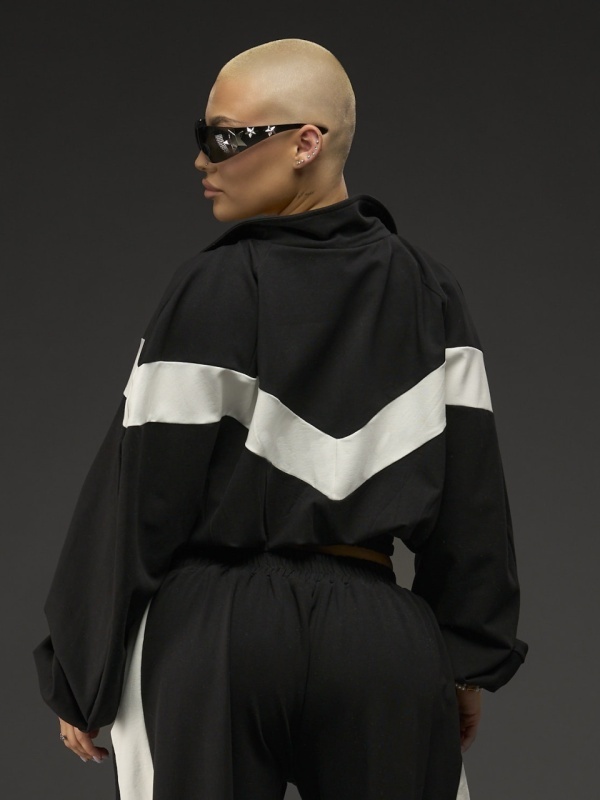 Hanorac negru/unt zipp YS - Img 7