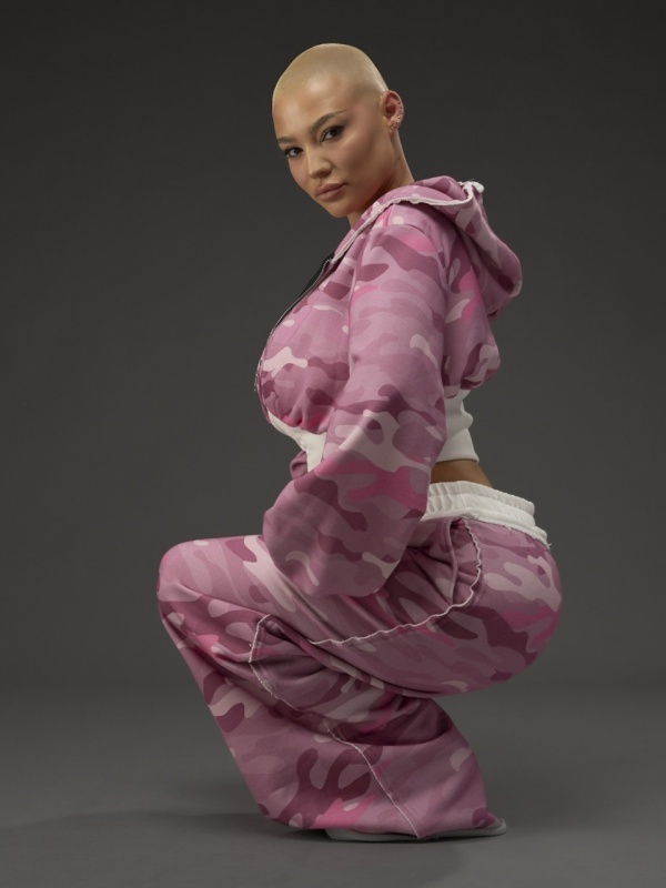 Hanorac zipp camo roz - Img 5