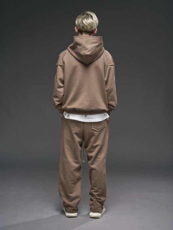 Pantalon maro vopsit print YR - Img 3
