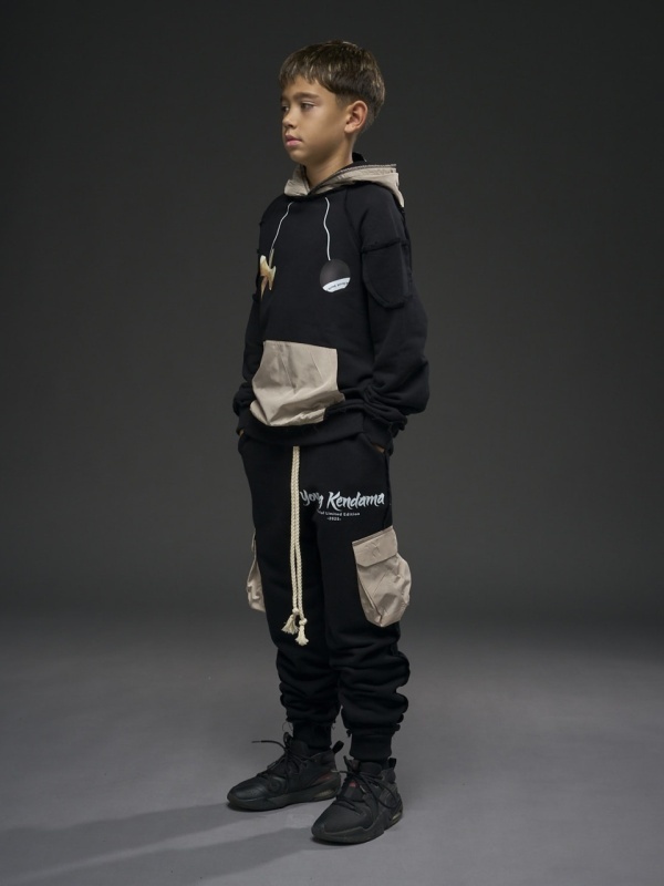 Pantalon negru cargo Kendama fas bej - Img 4