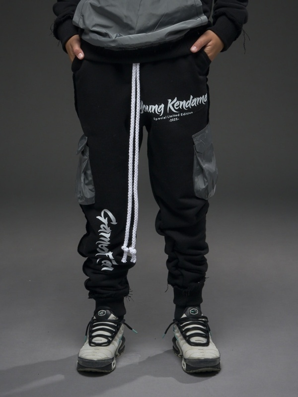 Pantalon negru cargo Kendama fas gri - Img 2