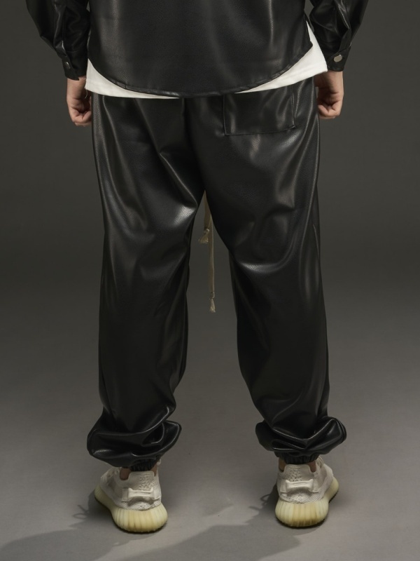Pantalon negru piele eco fixed - Img 4