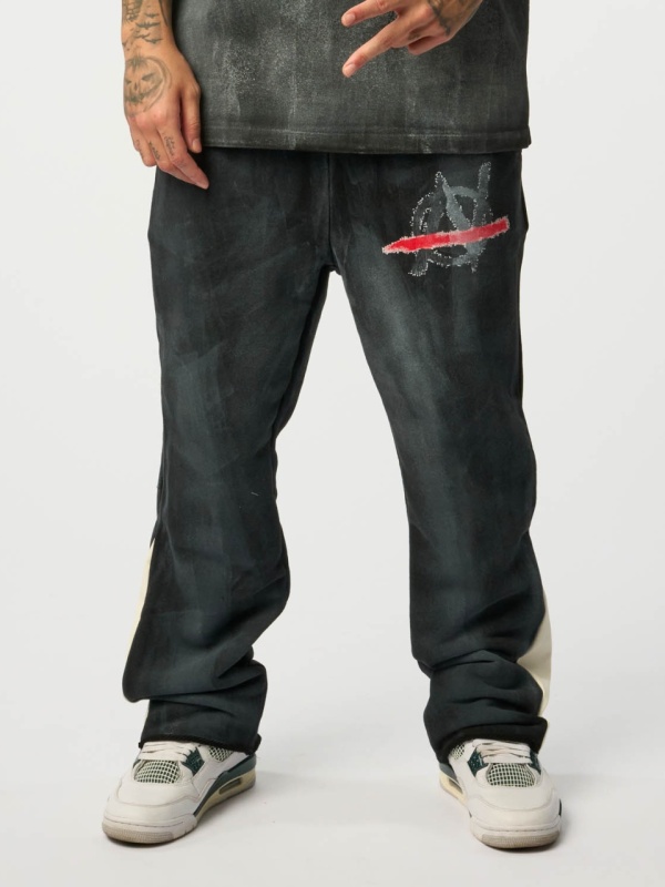 Pantalon negru vopsit AN rosu NBN - Img 2