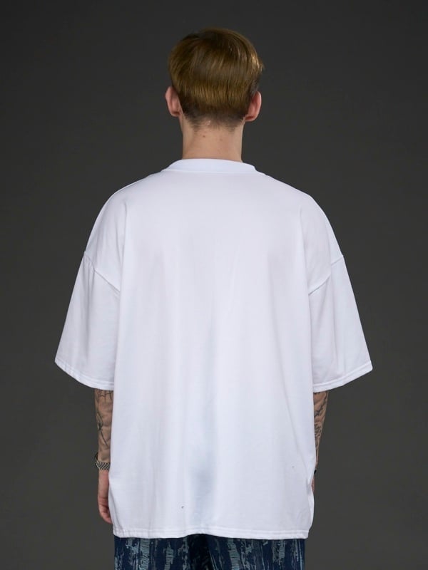 Tricou alb pocket jeans YR - Img 4