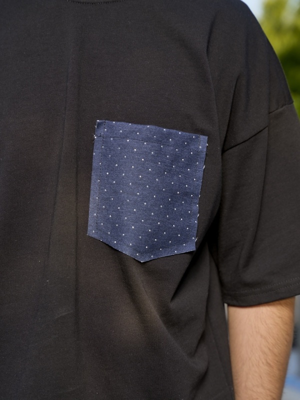 Tricou negru pocket marin shine - Img 5