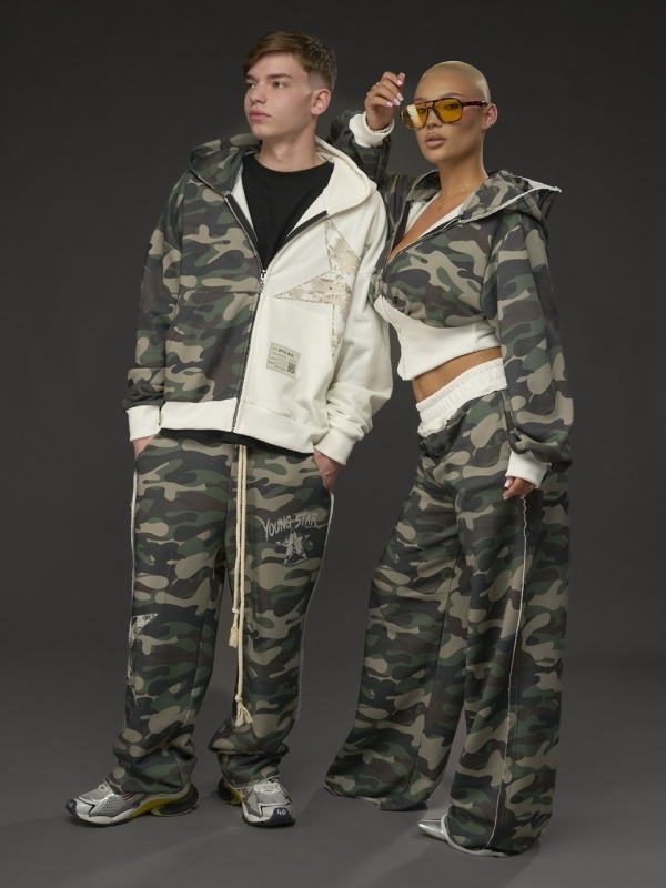 Hanorac duo zipp camo/off-white star - Img 2