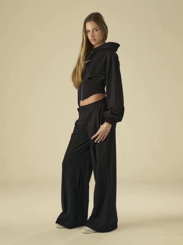 Hanorac negru zipp fitted - Img 6