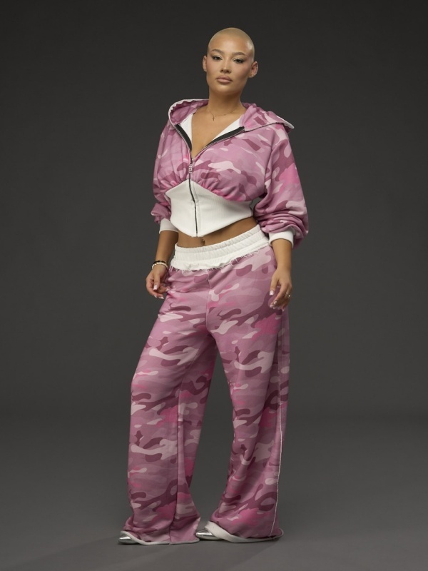Hanorac zipp camo roz - Img 2