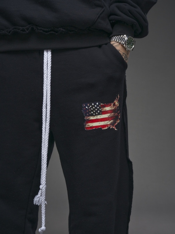 Pantalon negru flag USA/ NBN - Img 4