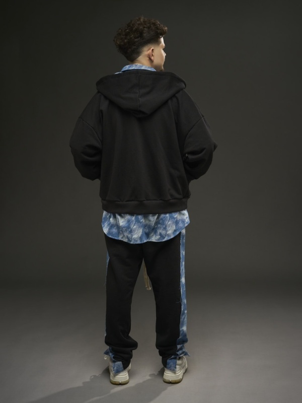 Pantalon negru/jeans ciel YR - Img 5