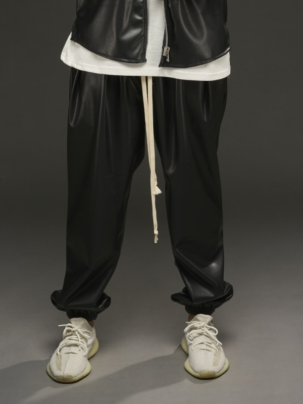 Pantalon negru piele eco fixed - Img 2
