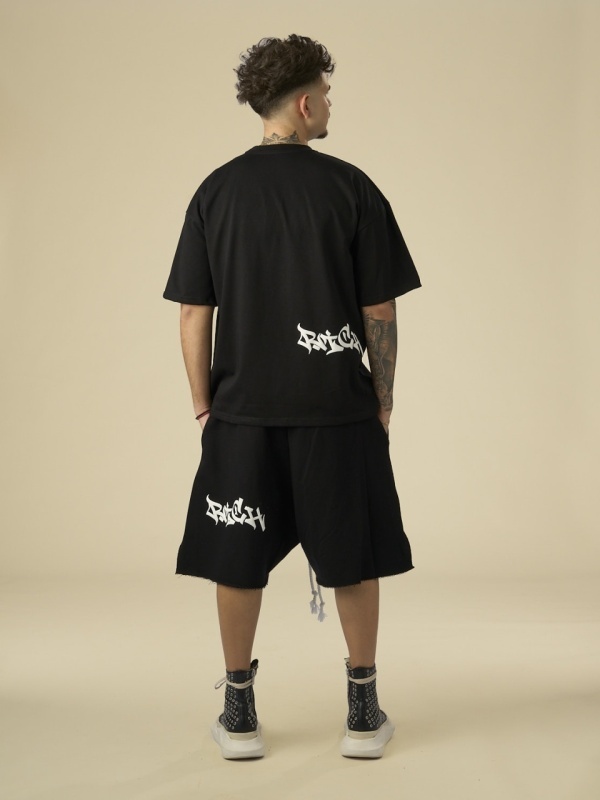 Tricou negru Young side white puff - Img 4