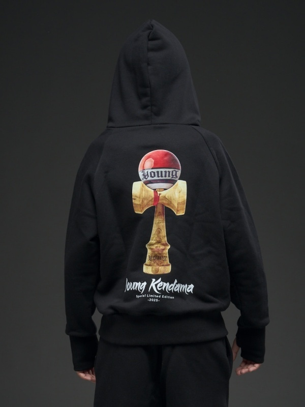 Hanorac negru zipp kendama rosie - Img 3
