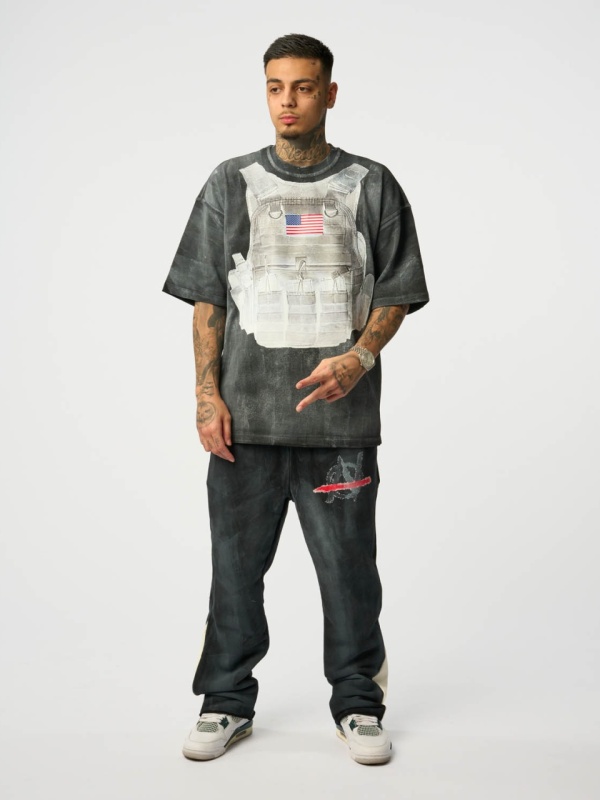Pantalon negru vopsit AN rosu NBN - Img 4
