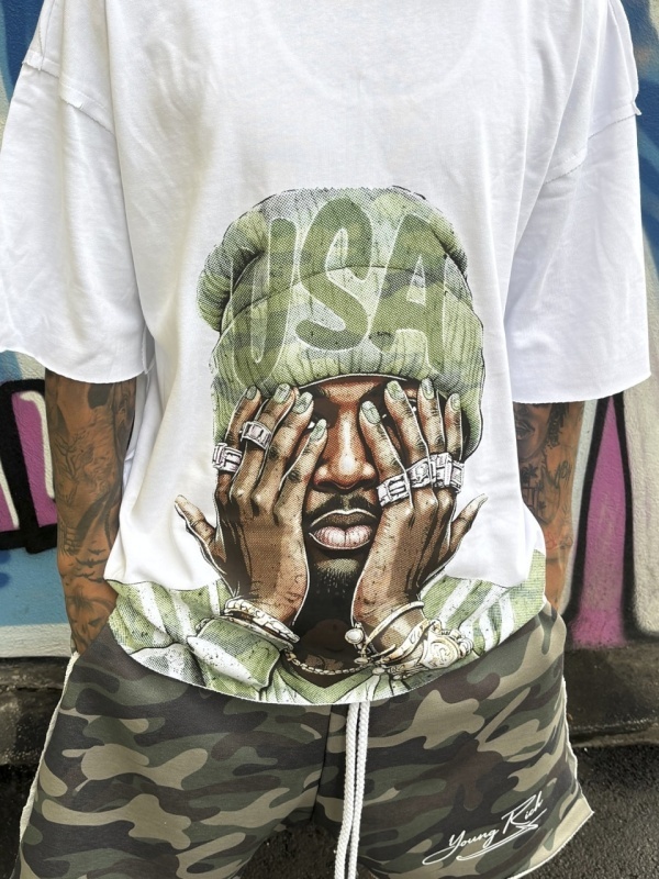 Tricou alb FACE green - Img 3