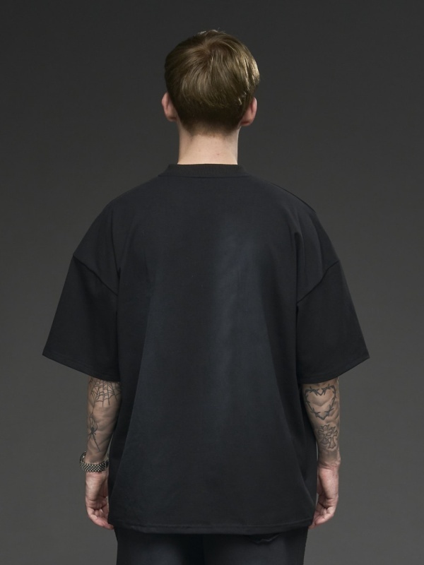 Tricou negru vopsit YOUNG - Img 3
