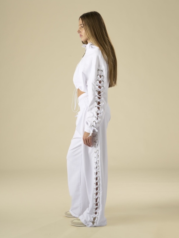 Hanorac alb zipp silk - Img 4