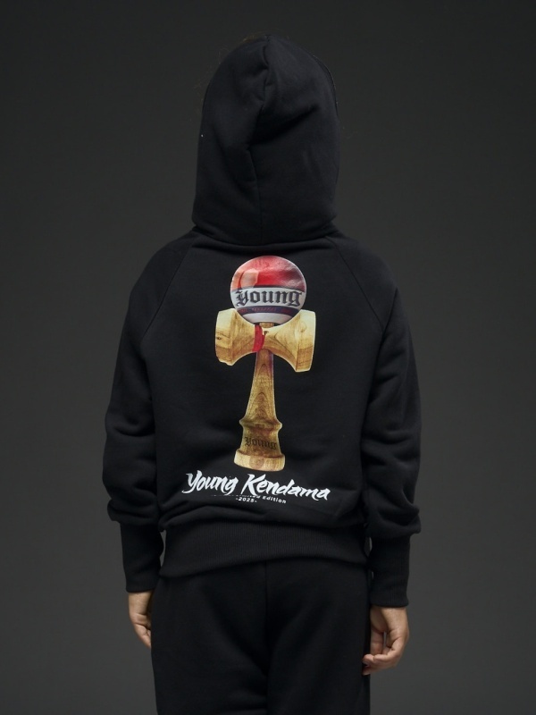 Hanorac negru zipp kendama rosie - Img 2