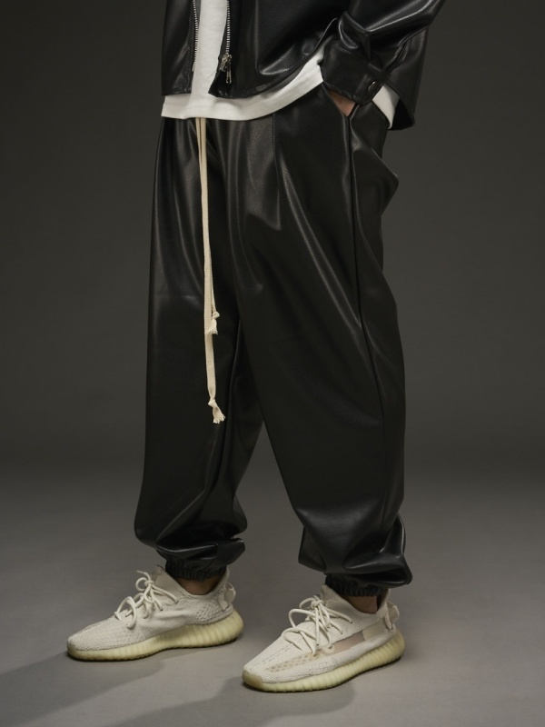 Pantalon negru piele eco fixed - Img 5