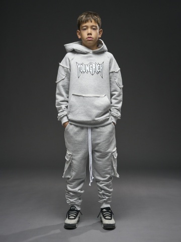 Pantalon gri cargo jr. print YR