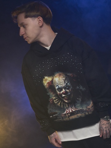 Hanorac negru Clown shine