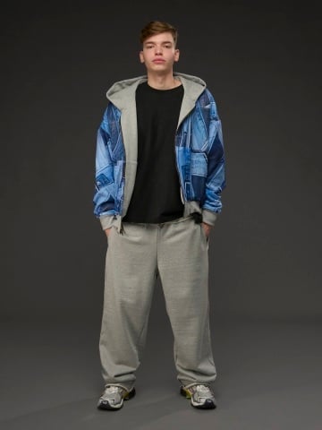Pantalon duo gri/blue