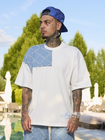 Tricou unt jeans square blue YR