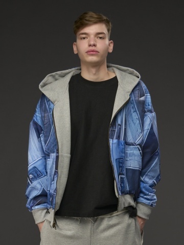 Hanorac duo gri/blue