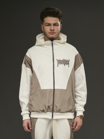 Hanorac zipp unt/cappuccino YR