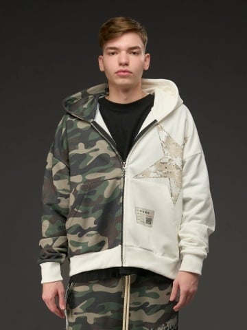 Hanorac duo zipp camo/off-white star
