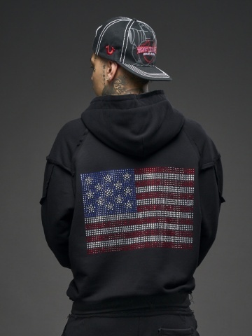 Hanorac negru shine NBN/ flag USA