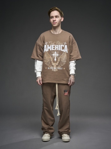 Pantalon maro flag USA